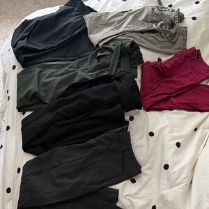 Mixed Women's Pants Bundle - Black, Olive, Gray, Burgundy